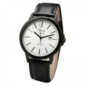 Alexandre Christie AC 1014 Black White Leather Lady LDLIGSL